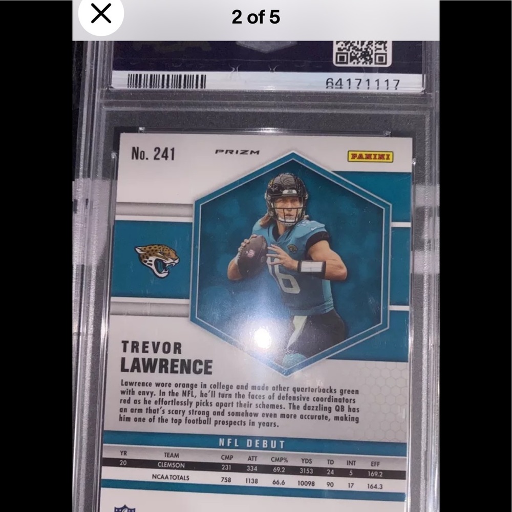 Trevor Lawrence mosaic 2021 honeycomb gold prizm holo - Picture 3 of 3
